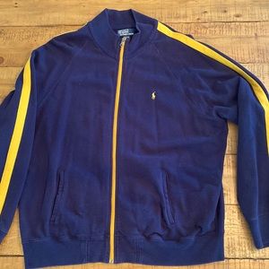 Polo Ralph Lauren Navy Blue and Yellow Stripe zip up